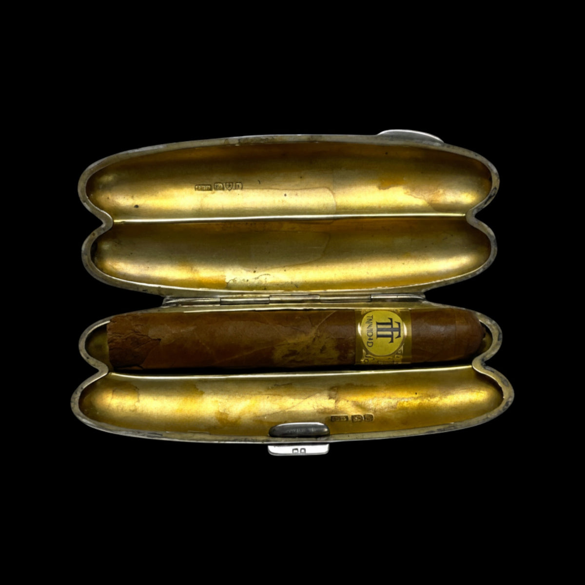 Sterling Silver Double Cigar Case: 1900 in Chester, John Millward Banks, England.