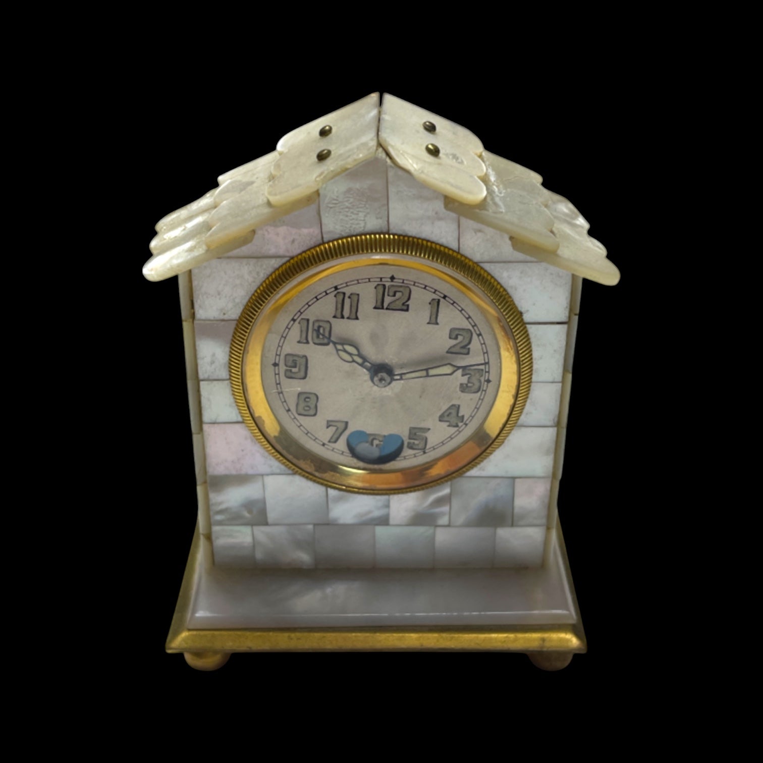 Rare Swiss Mother of Pearl Clock: Circa 1910, Solomax Watch Company