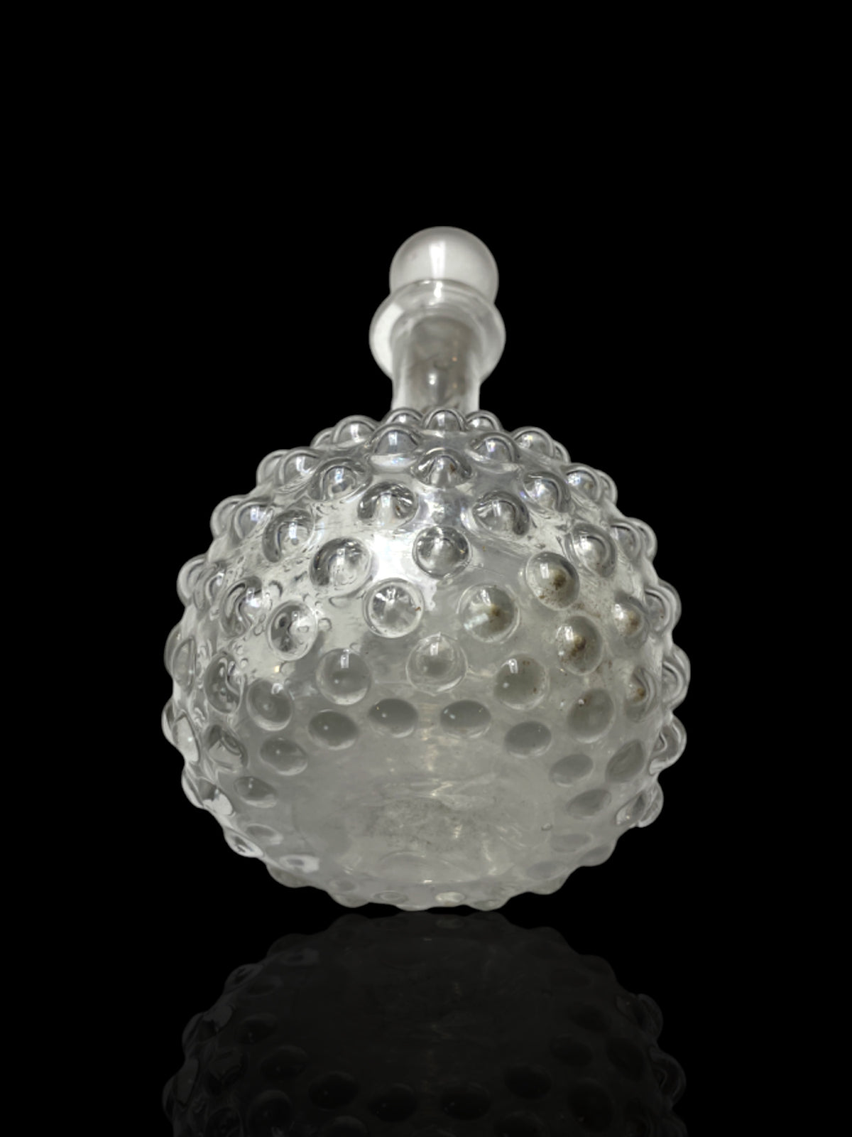 Victorian Hobnail Blown Glass Decanter. Original Stopper