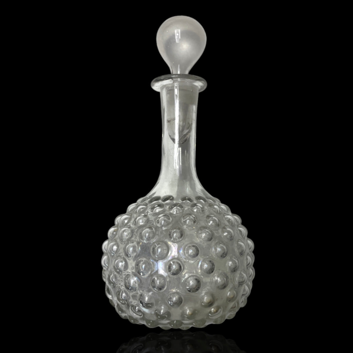 Victorian Hobnail Blown Glass Decanter. Original Stopper