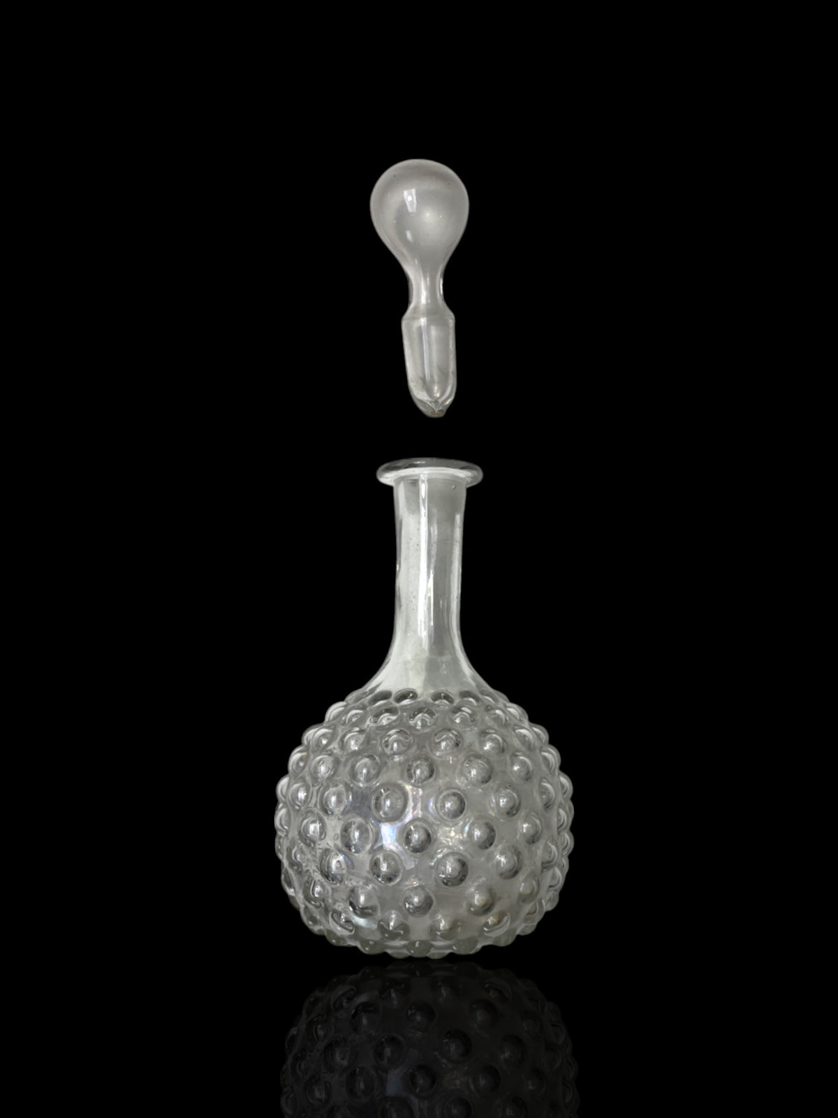 Victorian Hobnail Blown Glass Decanter. Original Stopper