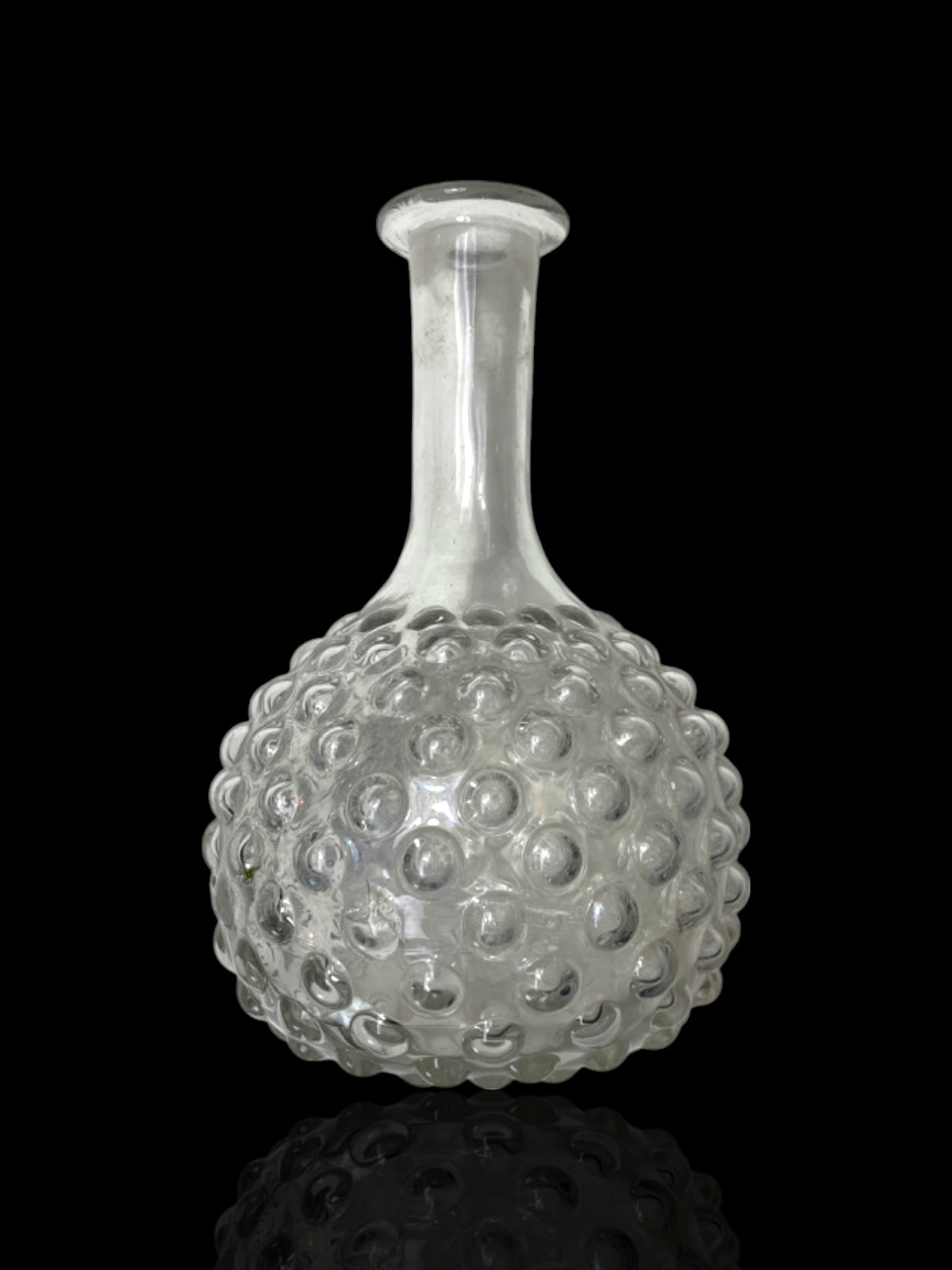 Victorian Hobnail Blown Glass Decanter. Original Stopper
