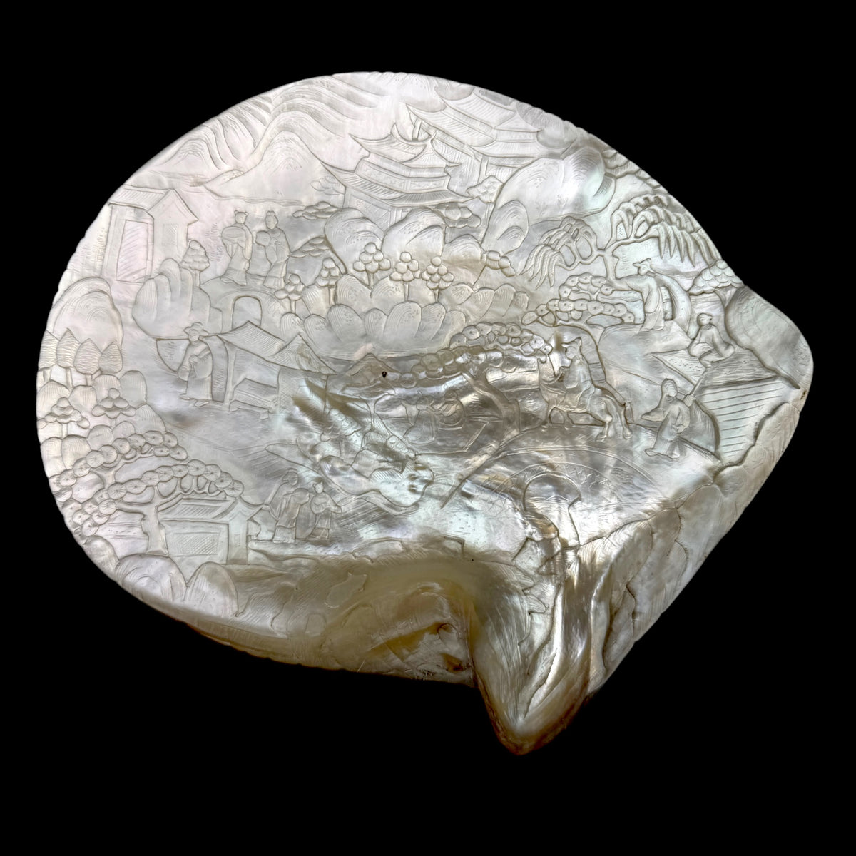 Carved Mother-of-Pearl Shell, China, Late Qing Dynasty, c.1880