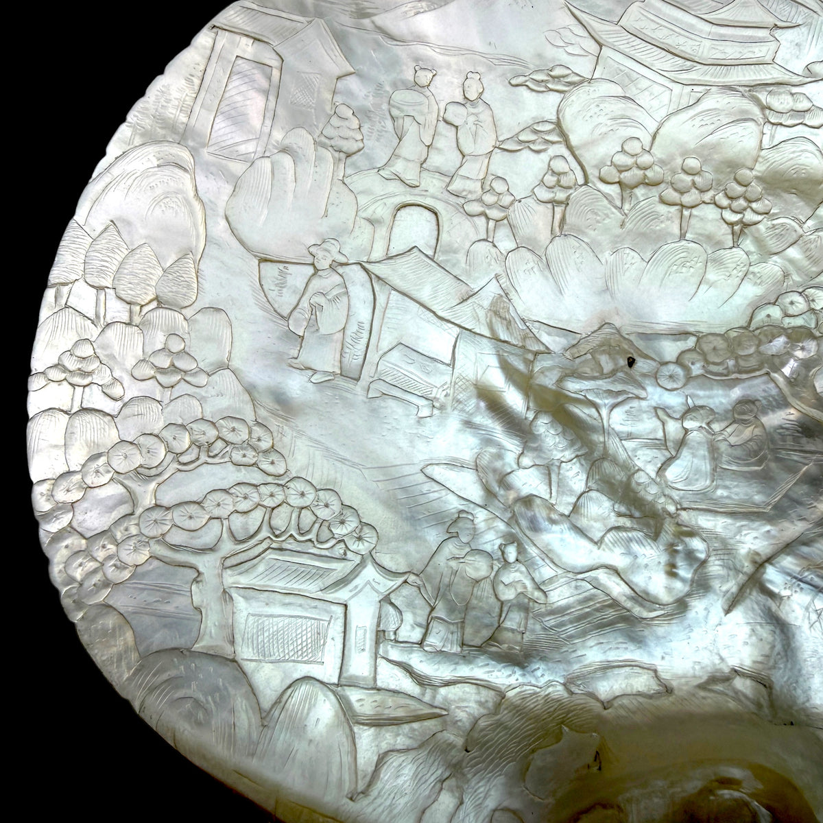 Carved Mother-of-Pearl Shell, China, Late Qing Dynasty, c.1880
