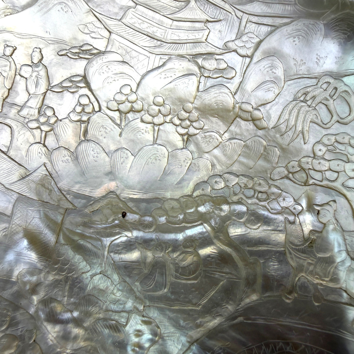 Carved Mother-of-Pearl Shell, China, Late Qing Dynasty, c.1880