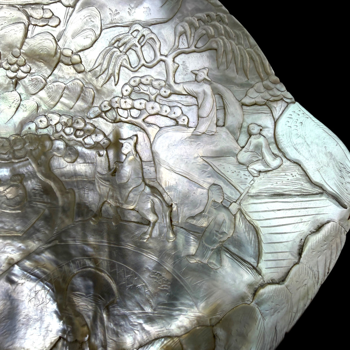 Carved Mother-of-Pearl Shell, China, Late Qing Dynasty, c.1880