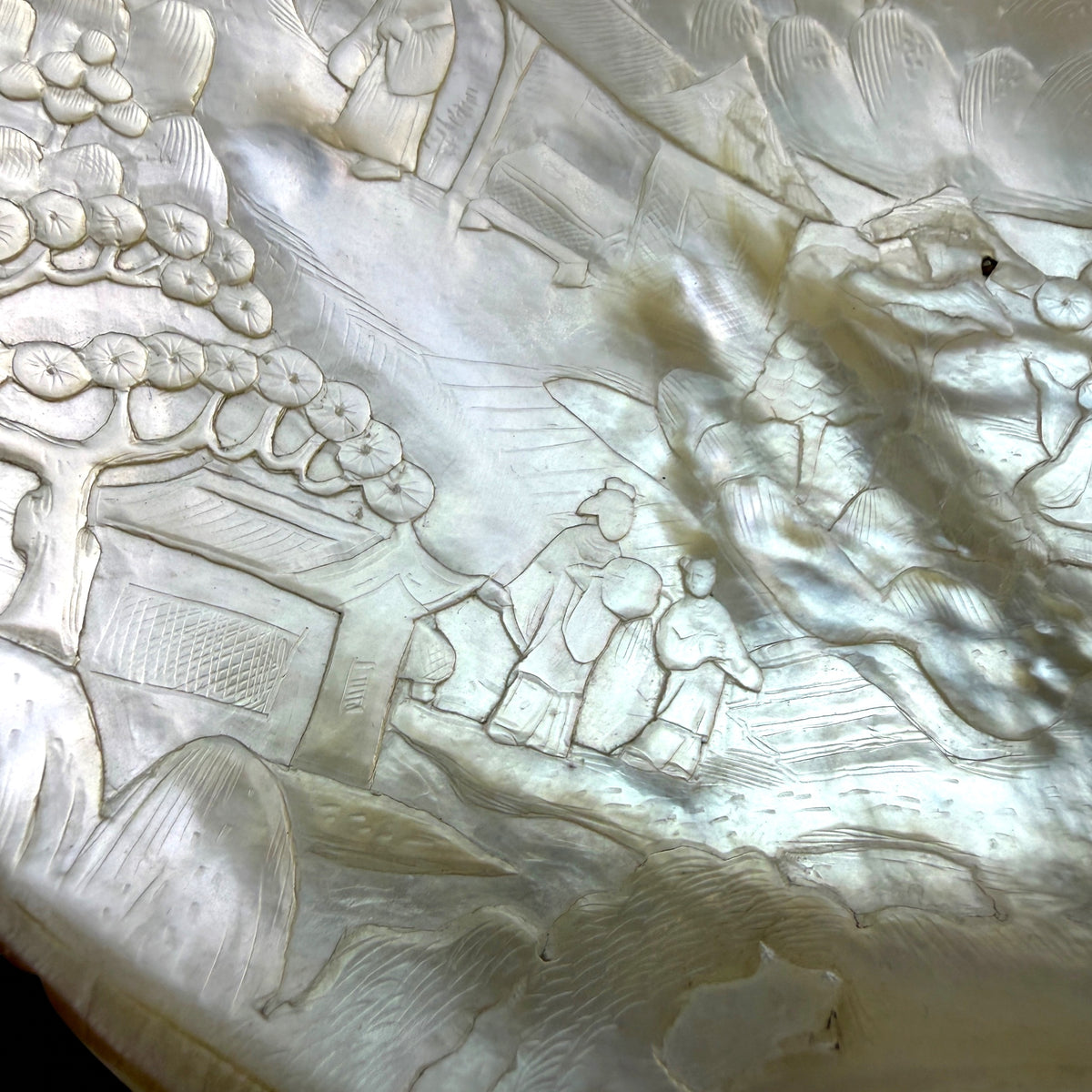 Carved Mother-of-Pearl Shell, China, Late Qing Dynasty, c.1880