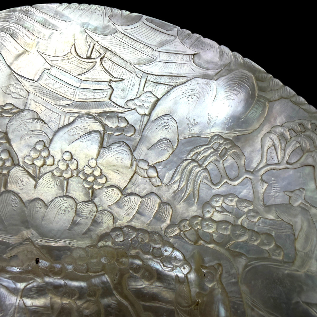 Carved Mother-of-Pearl Shell, China, Late Qing Dynasty, c.1880