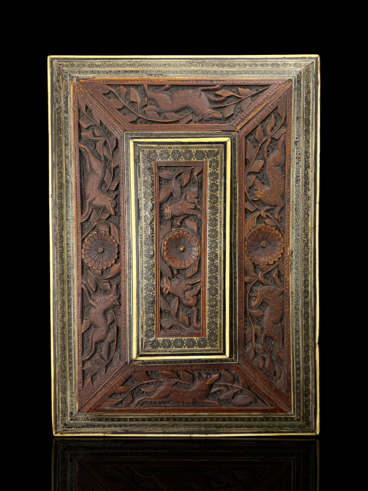 Anglo-Indian Carved Sandlewood Jewellery Box