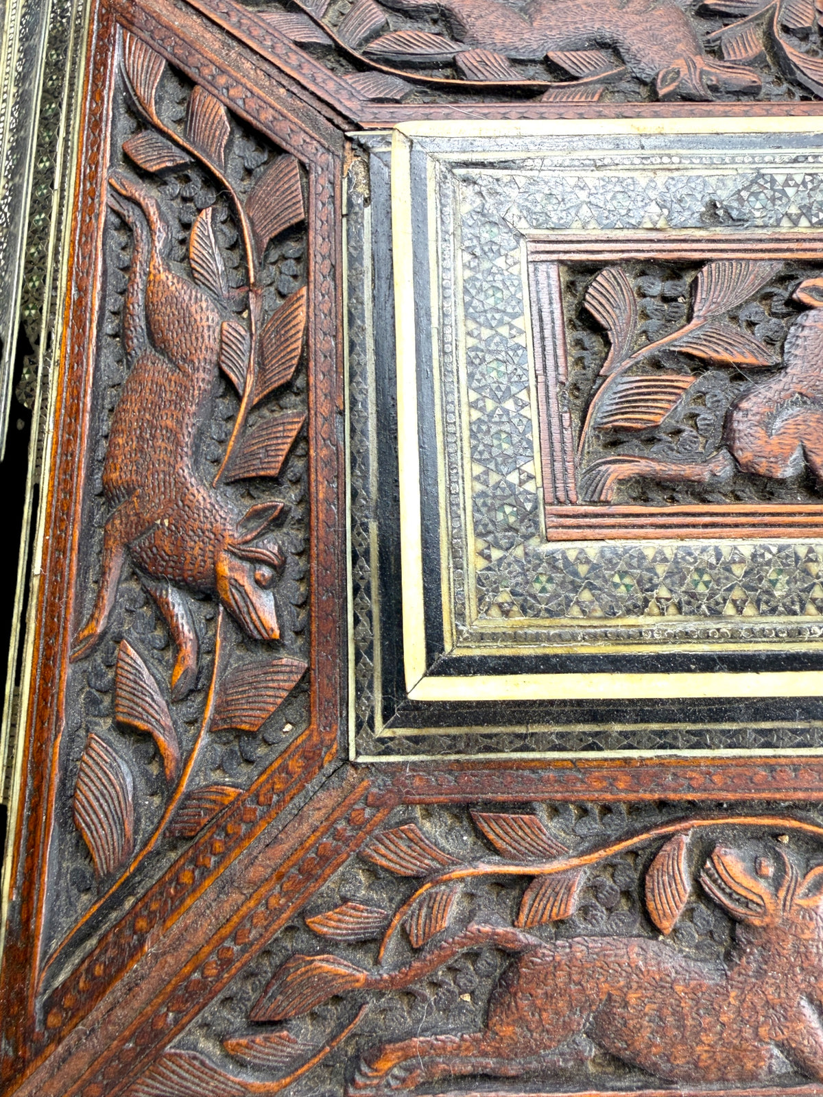 Anglo-Indian Carved Sandlewood Jewellery Box