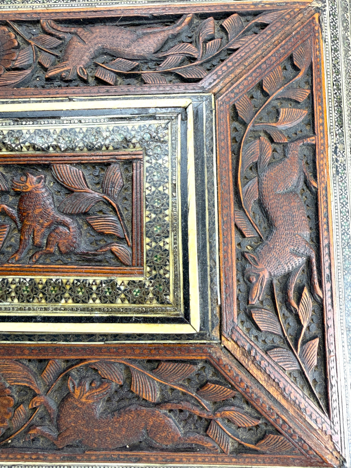 Anglo-Indian Carved Sandlewood Jewellery Box