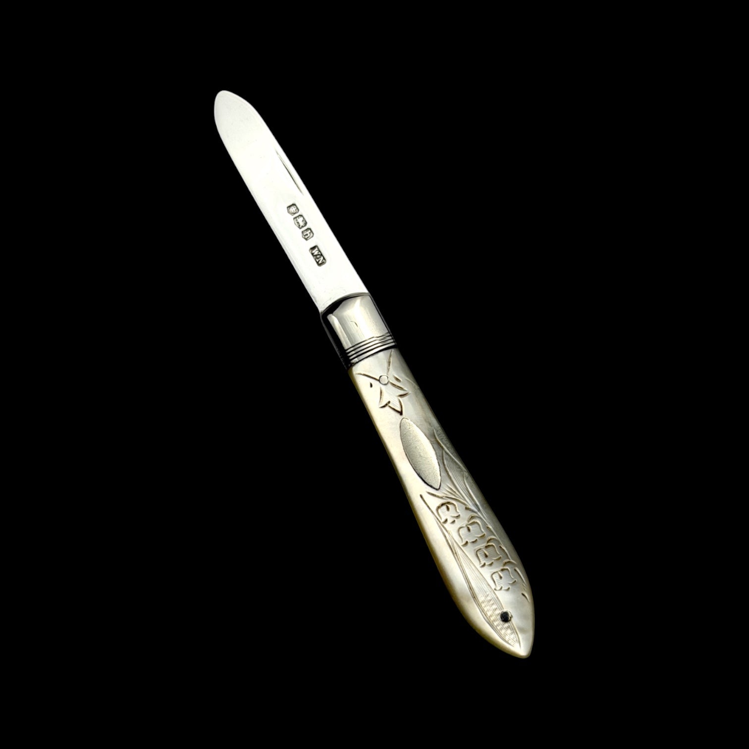 Antique Pocket Knife. 1925, Mother of Pearl and Sterling Silver.