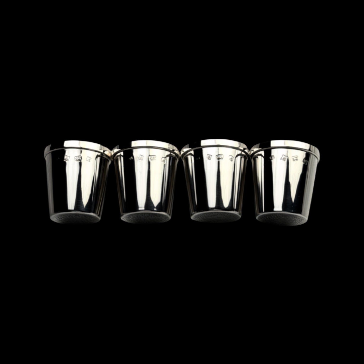 Solid Sterling Silver Shot Glasses, 1975