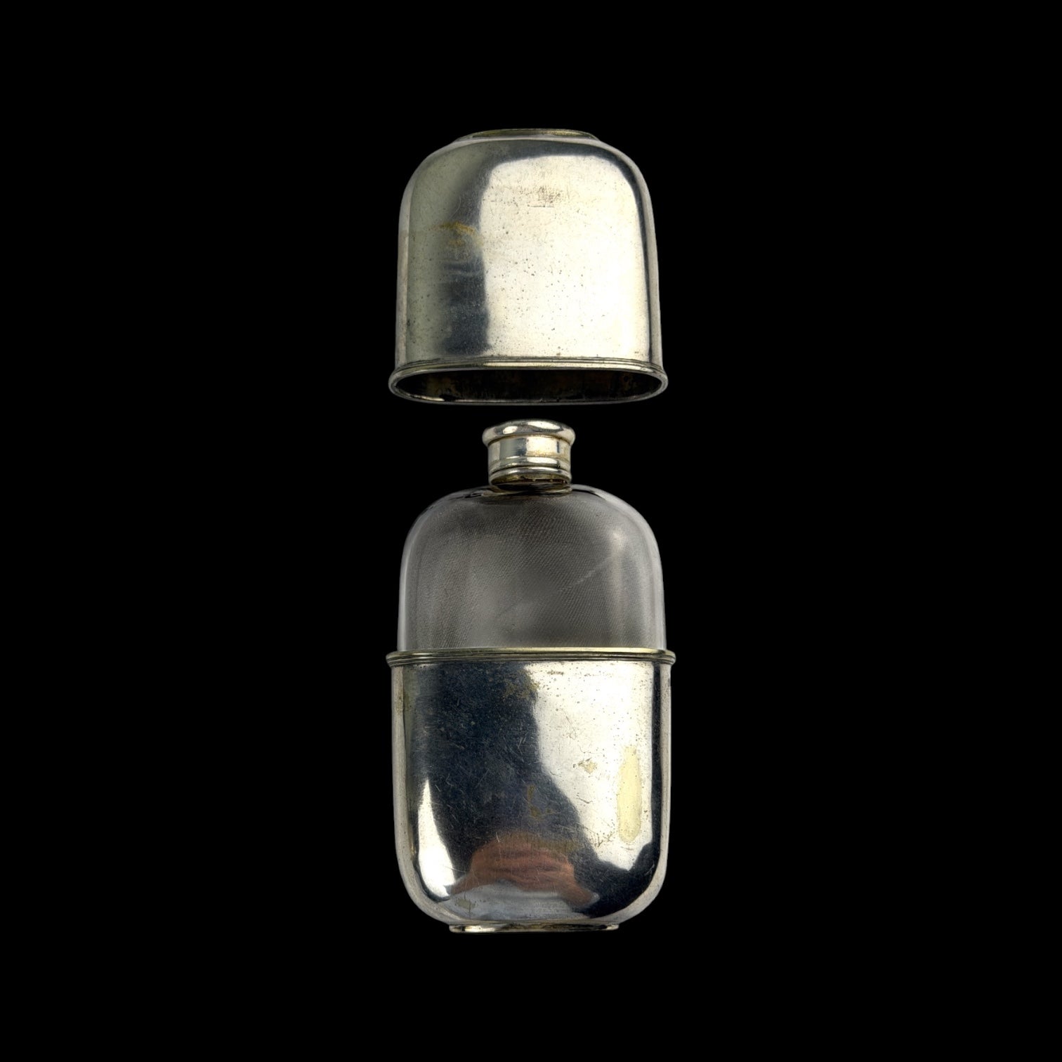 Vintage Silver Plate Hip Flask. Cased.