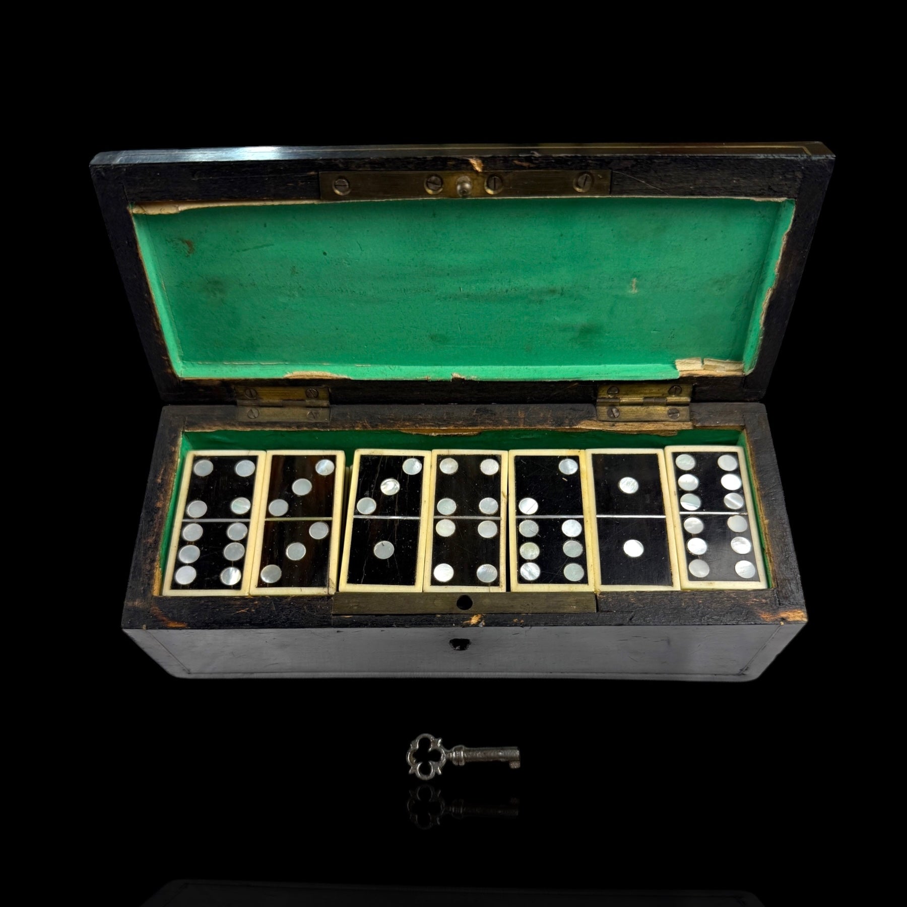 Ebony and Mother-of-Pearl Domino Set.