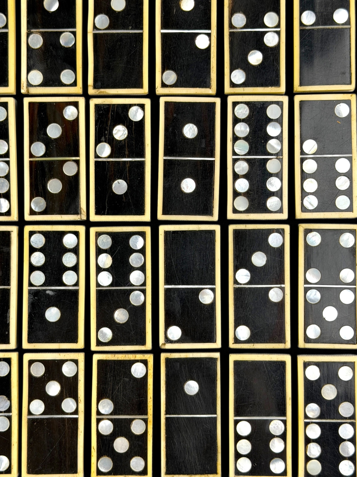 Ebony and Mother-of-Pearl Domino Set.