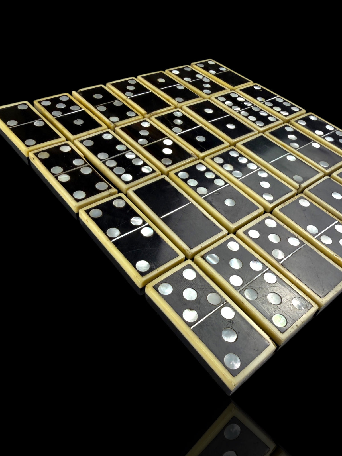 Ebony and Mother-of-Pearl Domino Set.