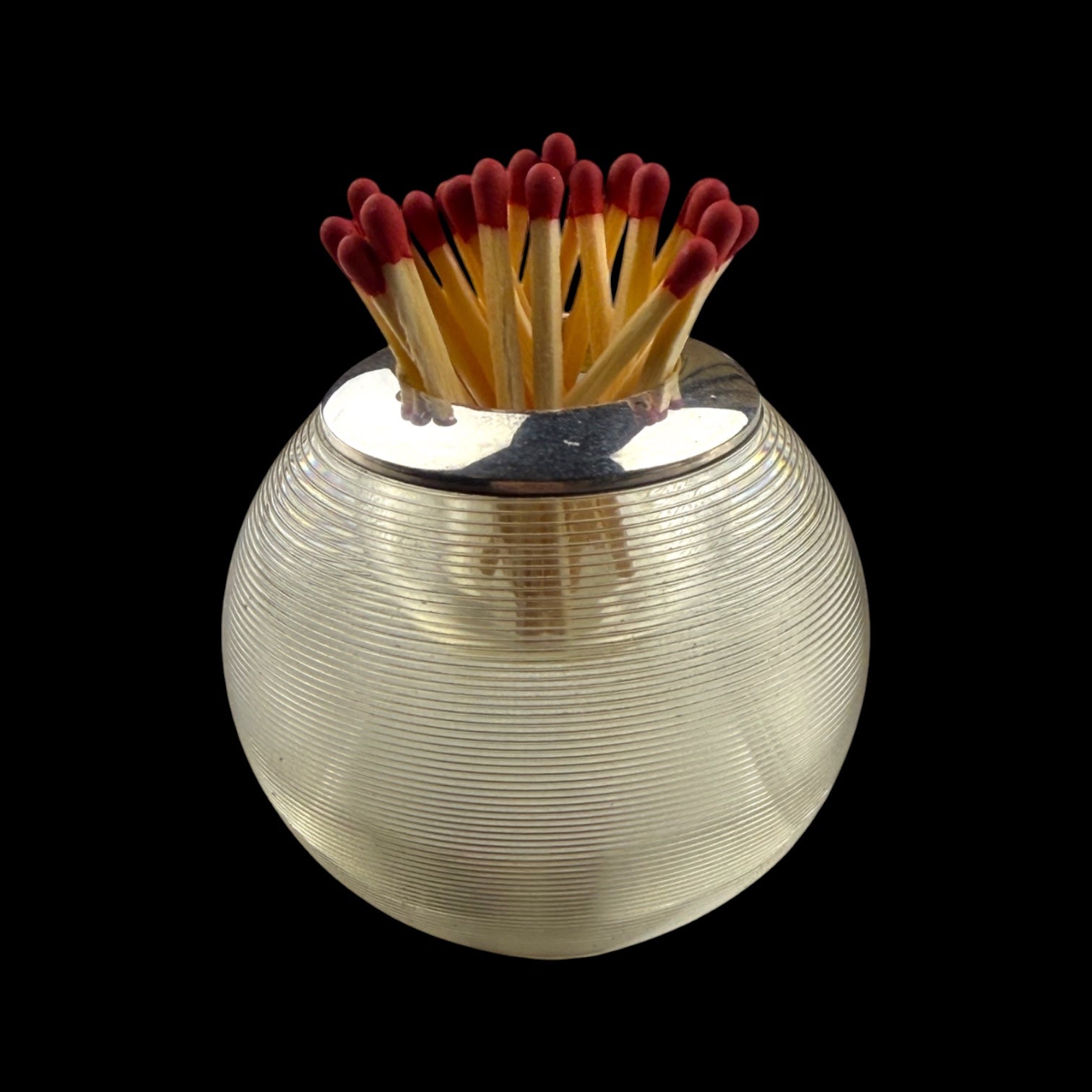 Antique Match Globe. Sterling silver. Circa 1900. England.