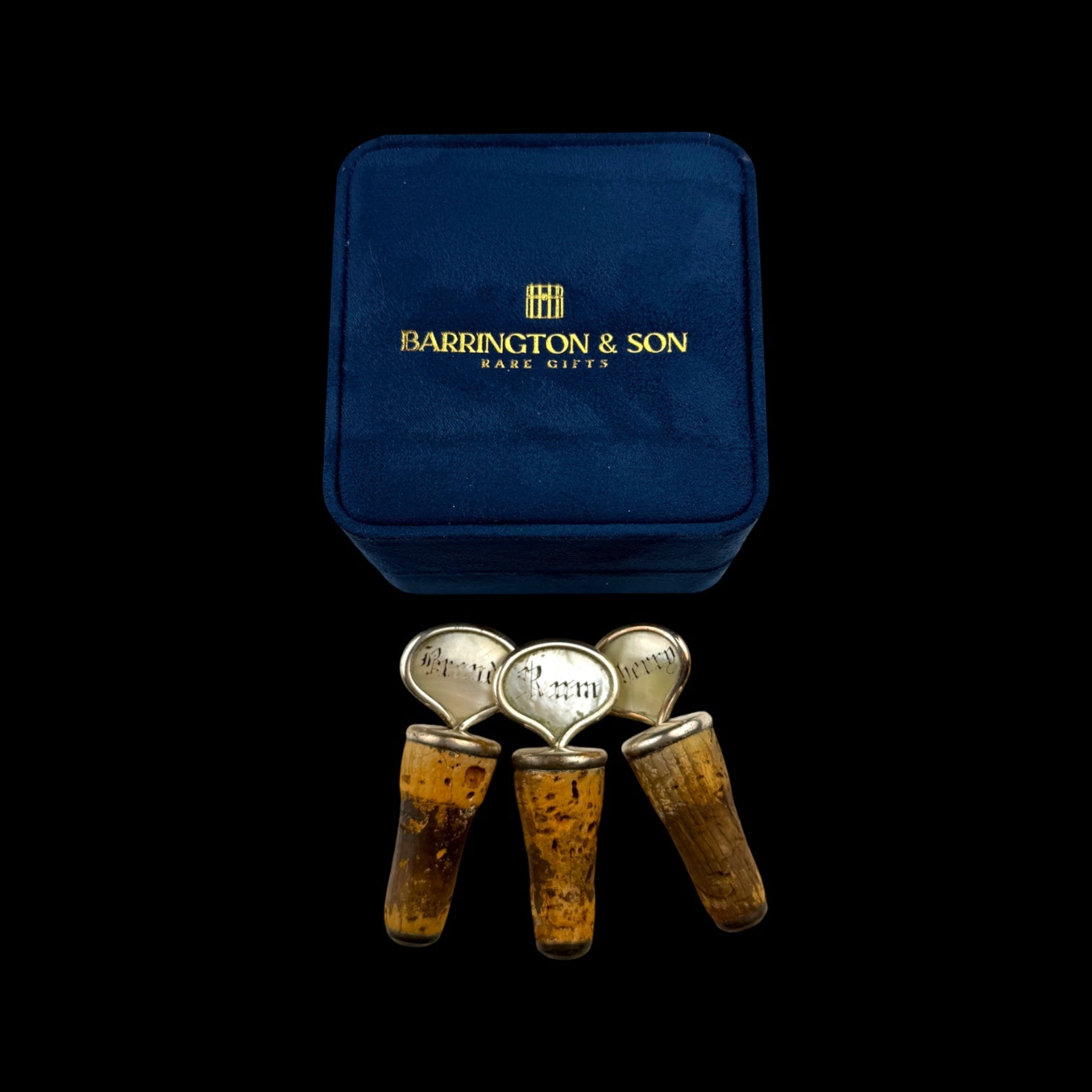 Antique Mother-of-Pearl Decanter Stoppers - Set of Three