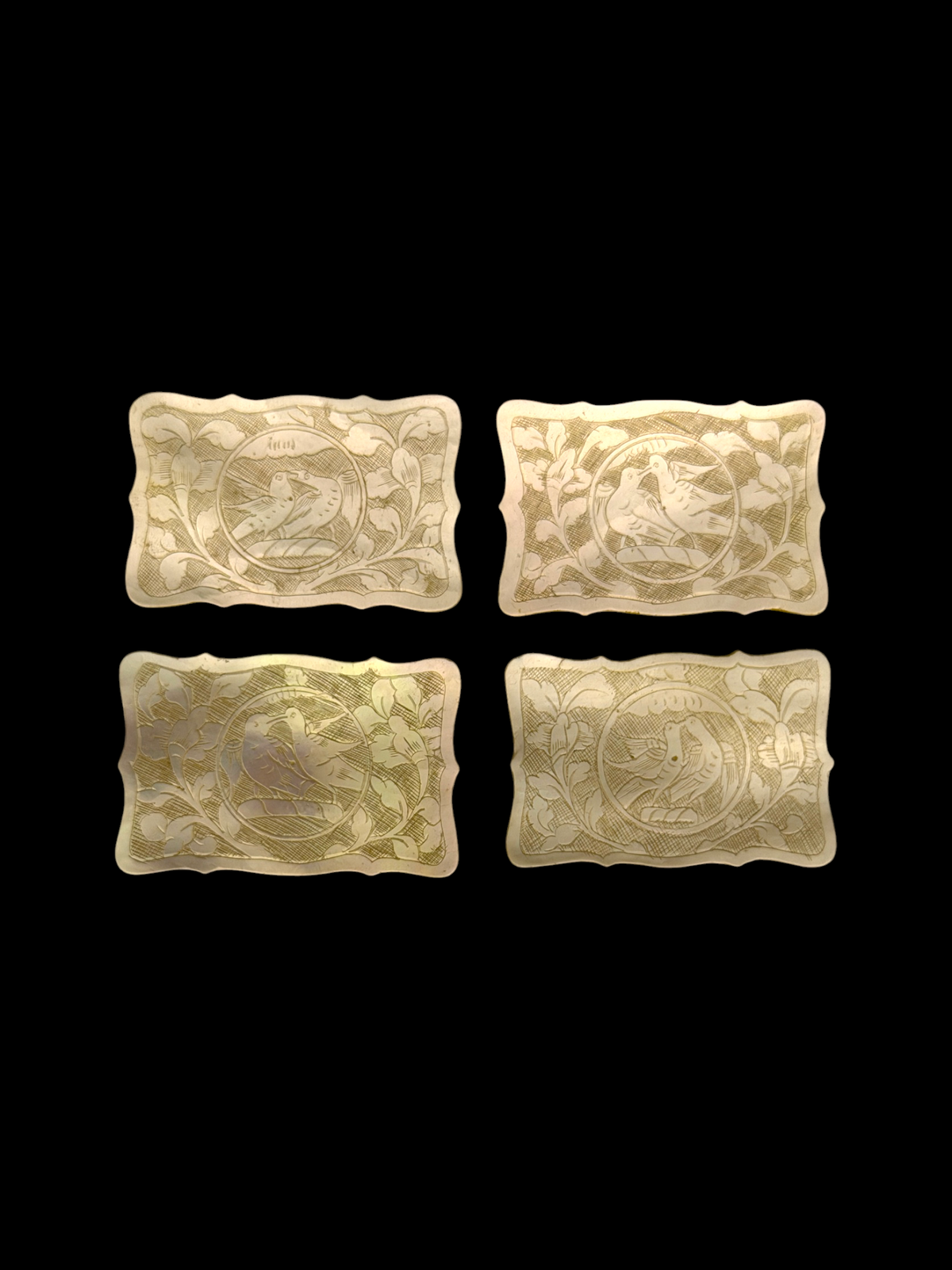 Qing Dynasty Mother-of-Pearl Gaming Counters, 129 Pieces, China c.1850