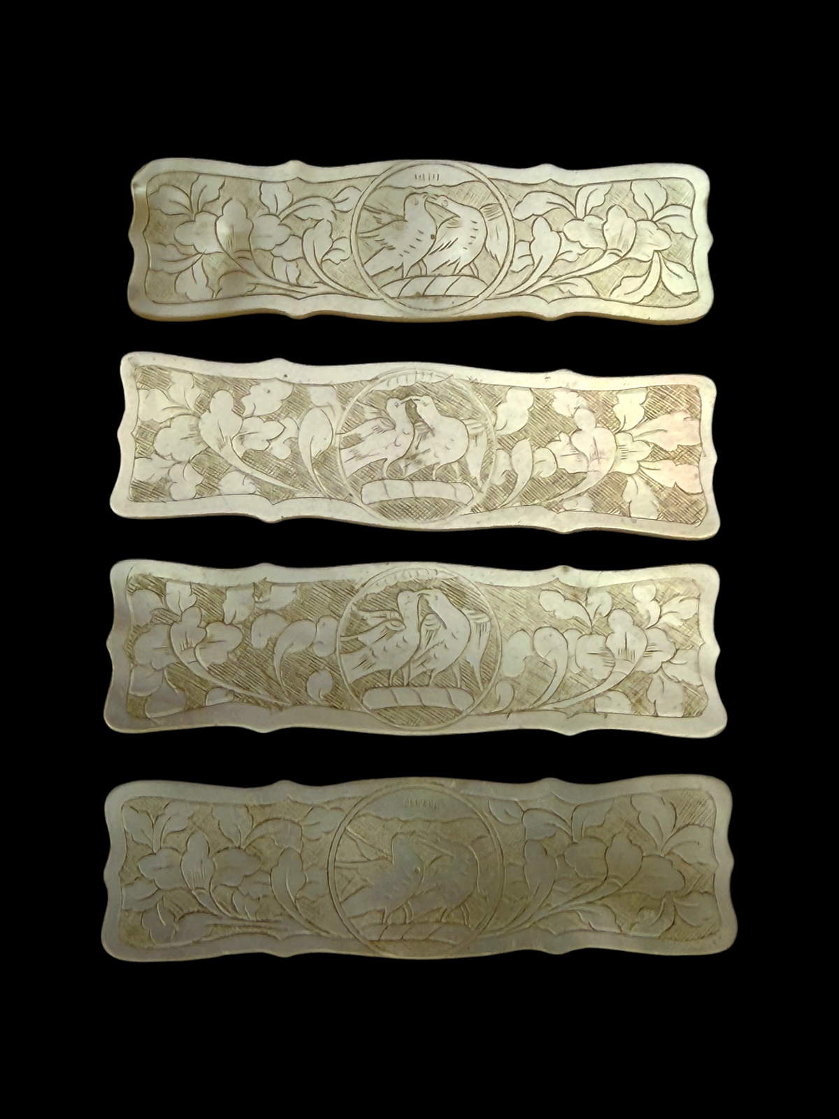 Qing Dynasty Mother-of-Pearl Gaming Counters, 129 Pieces, China c.1850