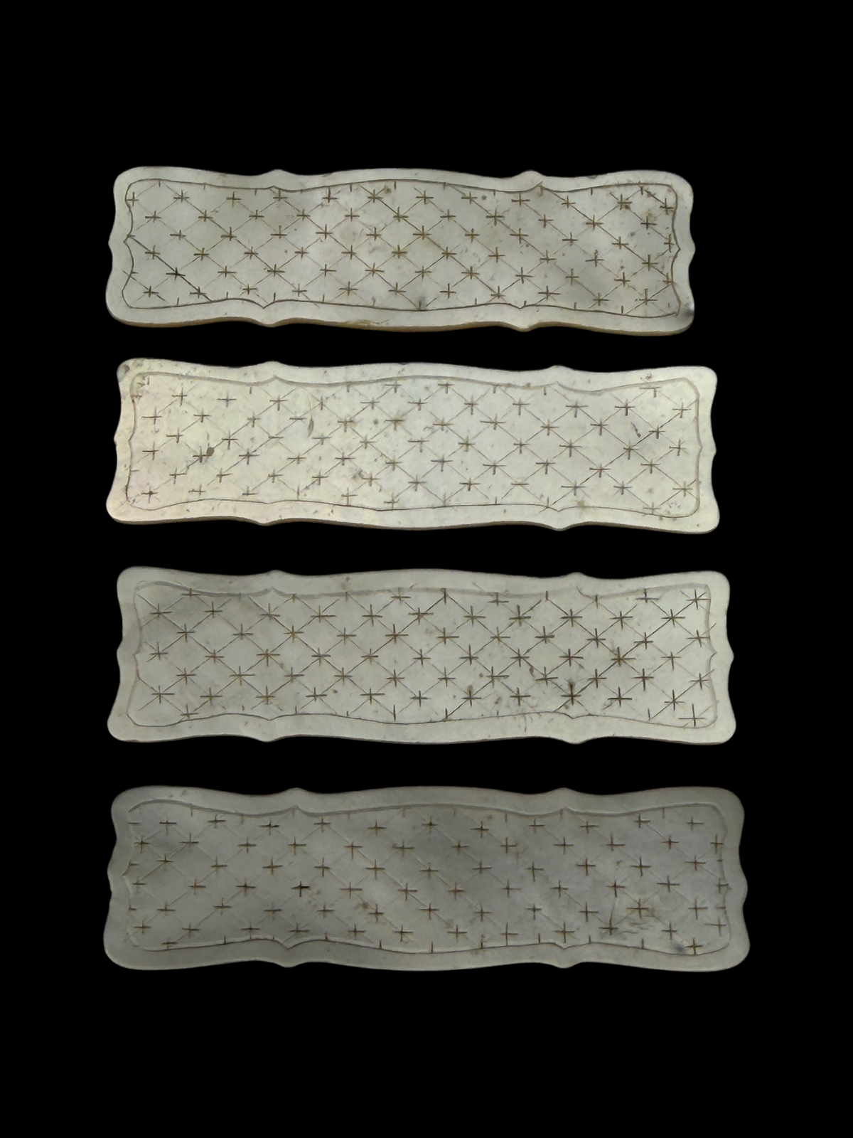 Qing Dynasty Mother-of-Pearl Gaming Counters, 129 Pieces, China c.1850