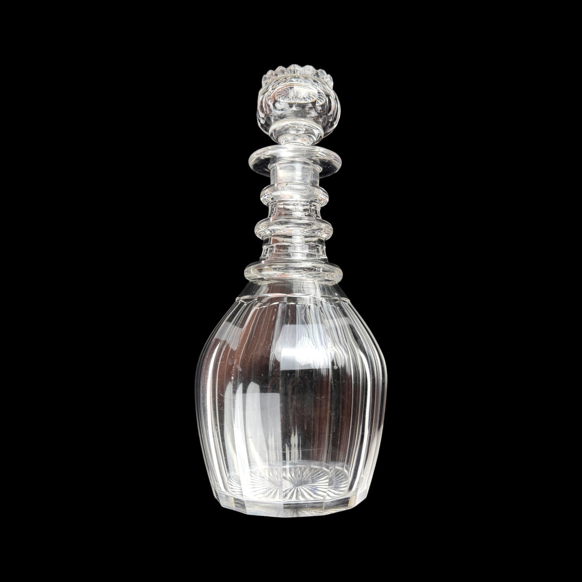 Pair of Regency Irish Cut Glass Decanters, Circa 1825