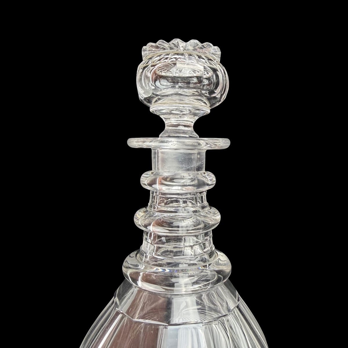 Pair of Regency Irish Cut Glass Decanters, Circa 1825