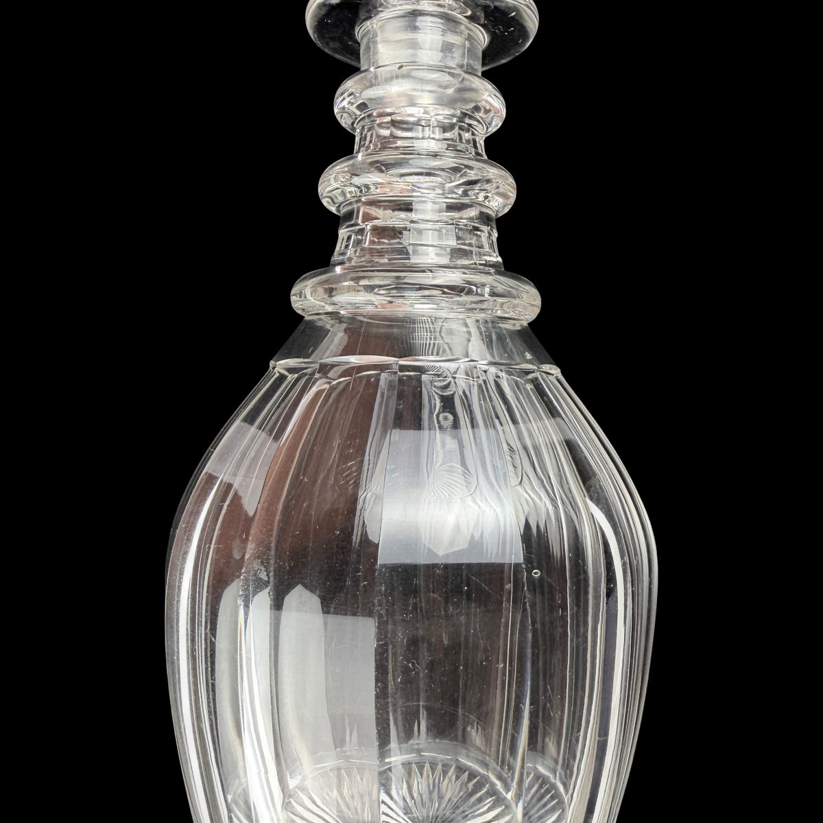 Pair of Regency Irish Cut Glass Decanters, Circa 1825