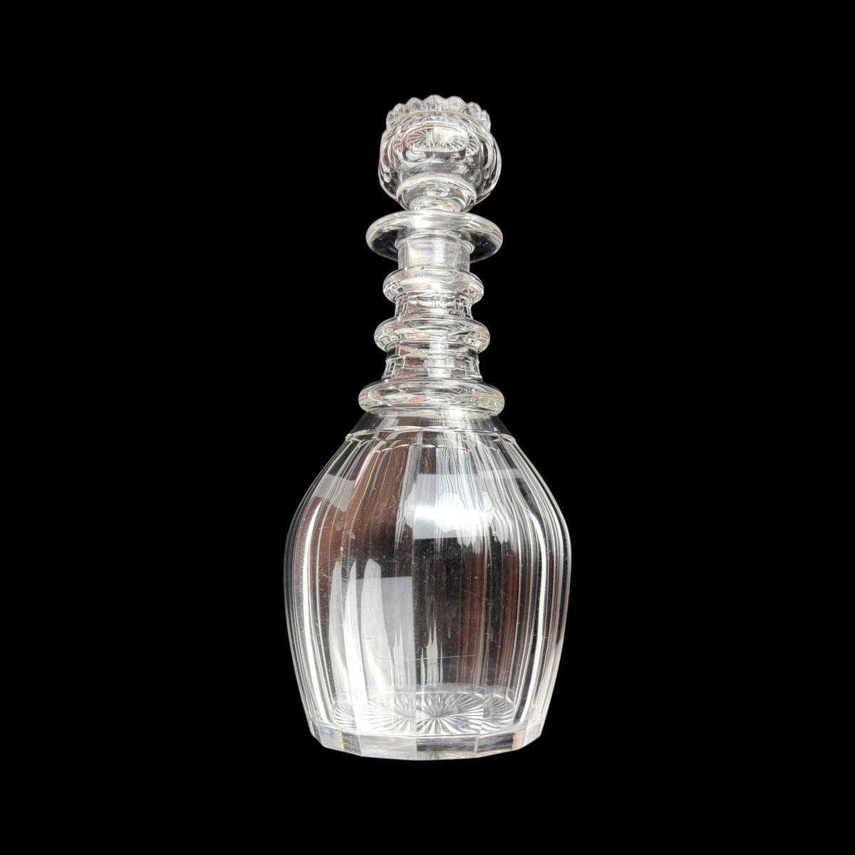 Pair of Regency Irish Cut Glass Decanters, Circa 1825
