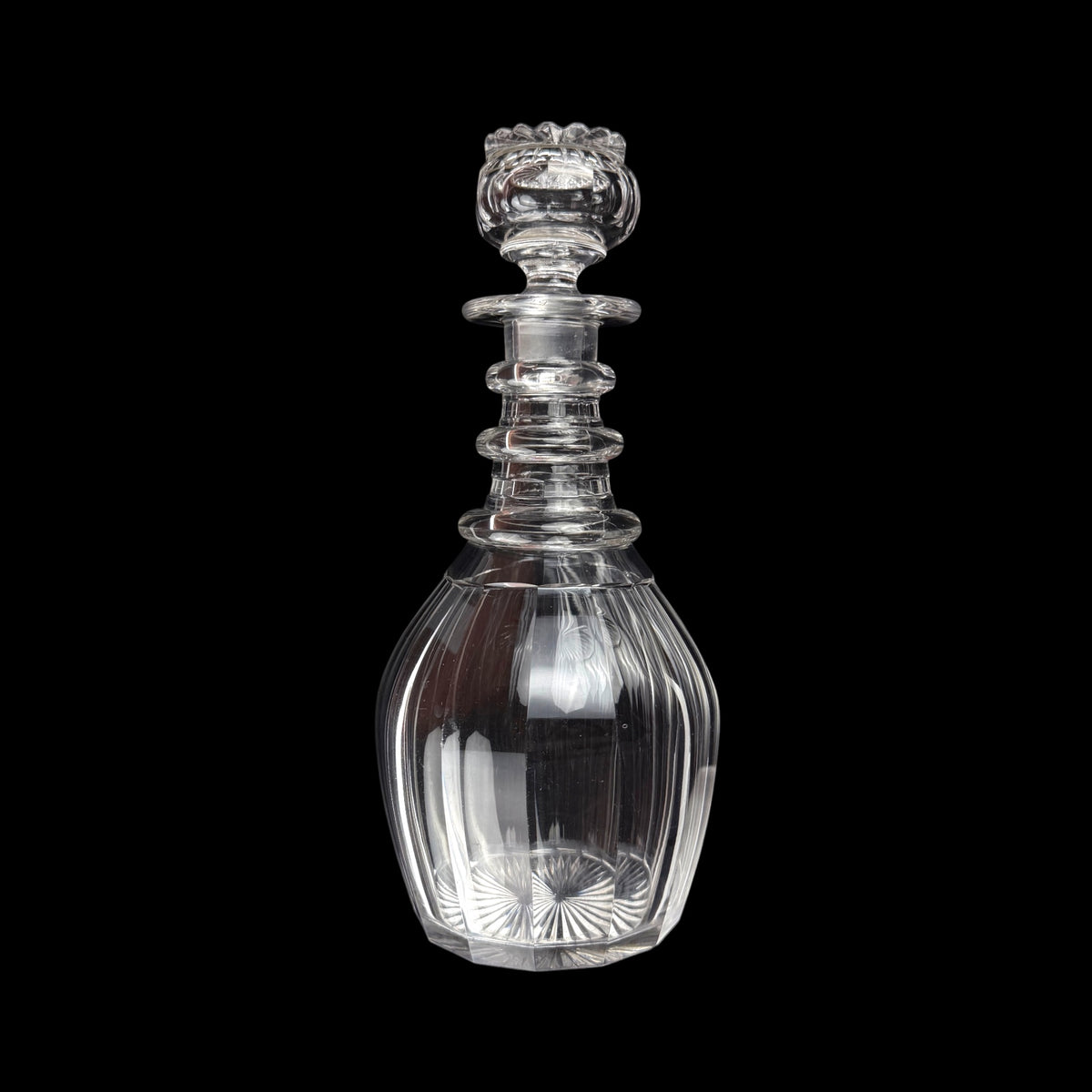 Pair of Regency Irish Cut Glass Decanters, Circa 1825