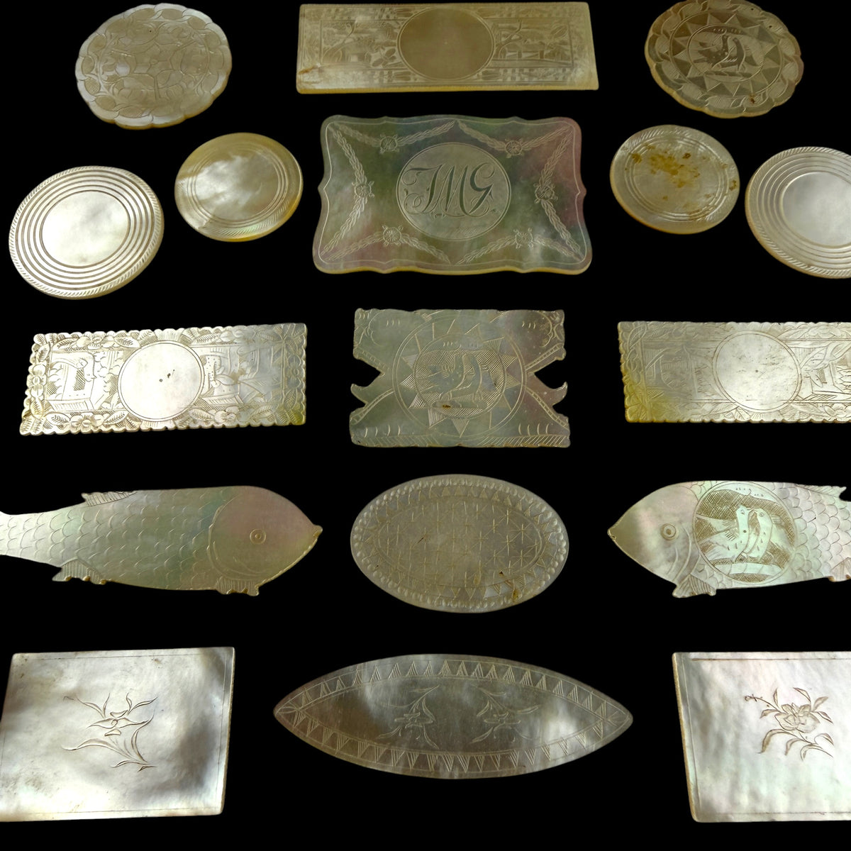 Mother-of-Pearl Gaming Counters, 18th-19th Century