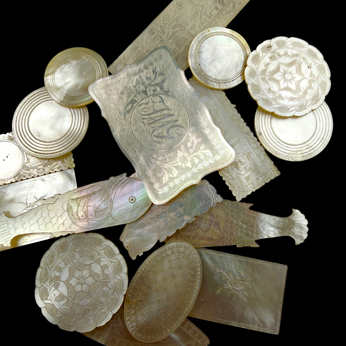 Mother-of-Pearl Gaming Counters, 18th-19th Century