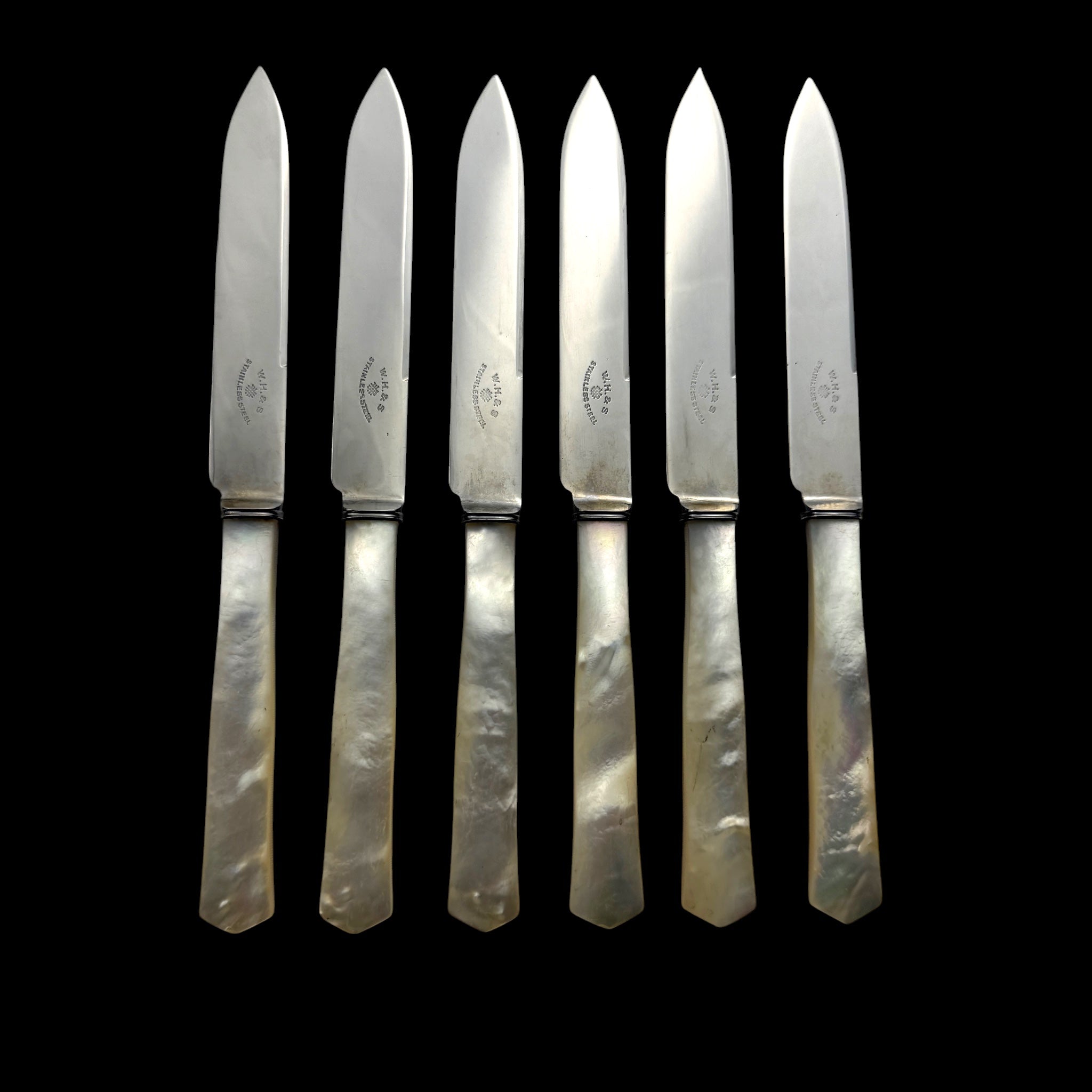 Set of Six Mother of Pearl Knives, Asprey, c.1920s