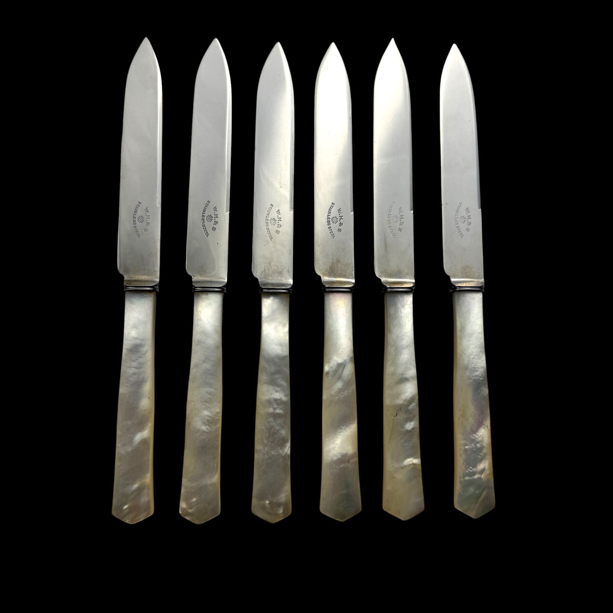 Set of Six Mother of Pearl Knives, Asprey, c.1920s