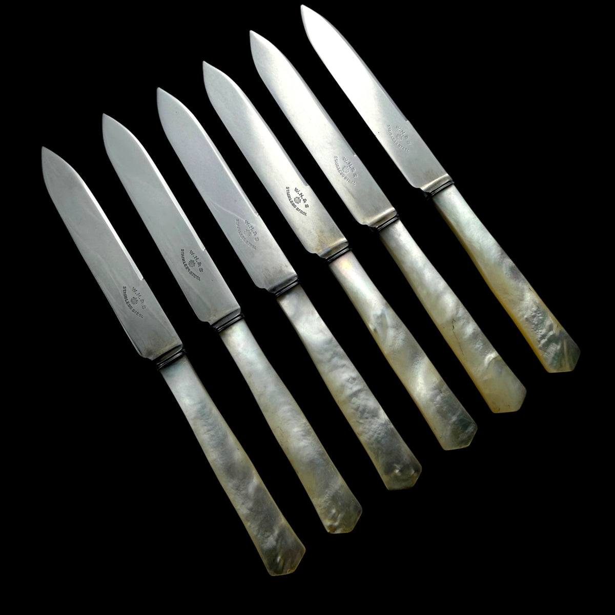 Set of Six Mother of Pearl Knives, Asprey, c.1920s
