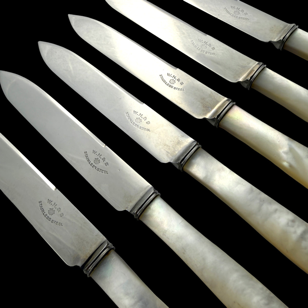 Set of Six Mother of Pearl Knives, Asprey, c.1920s