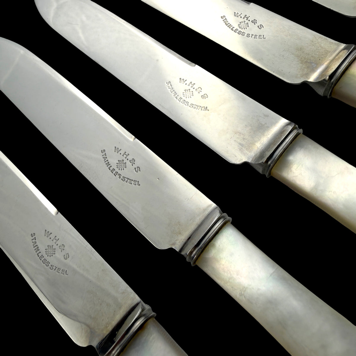 Set of Six Mother of Pearl Knives, Asprey, c.1920s