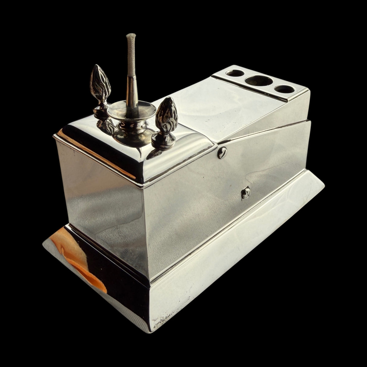 Sterling Silver Table Cigar Cutter & Lighter, London, 1913