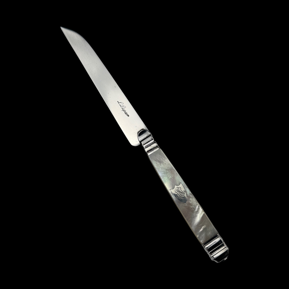 Set of 12 Mother of Pearl Table Knives by L. Lapar, France, c. 1900
