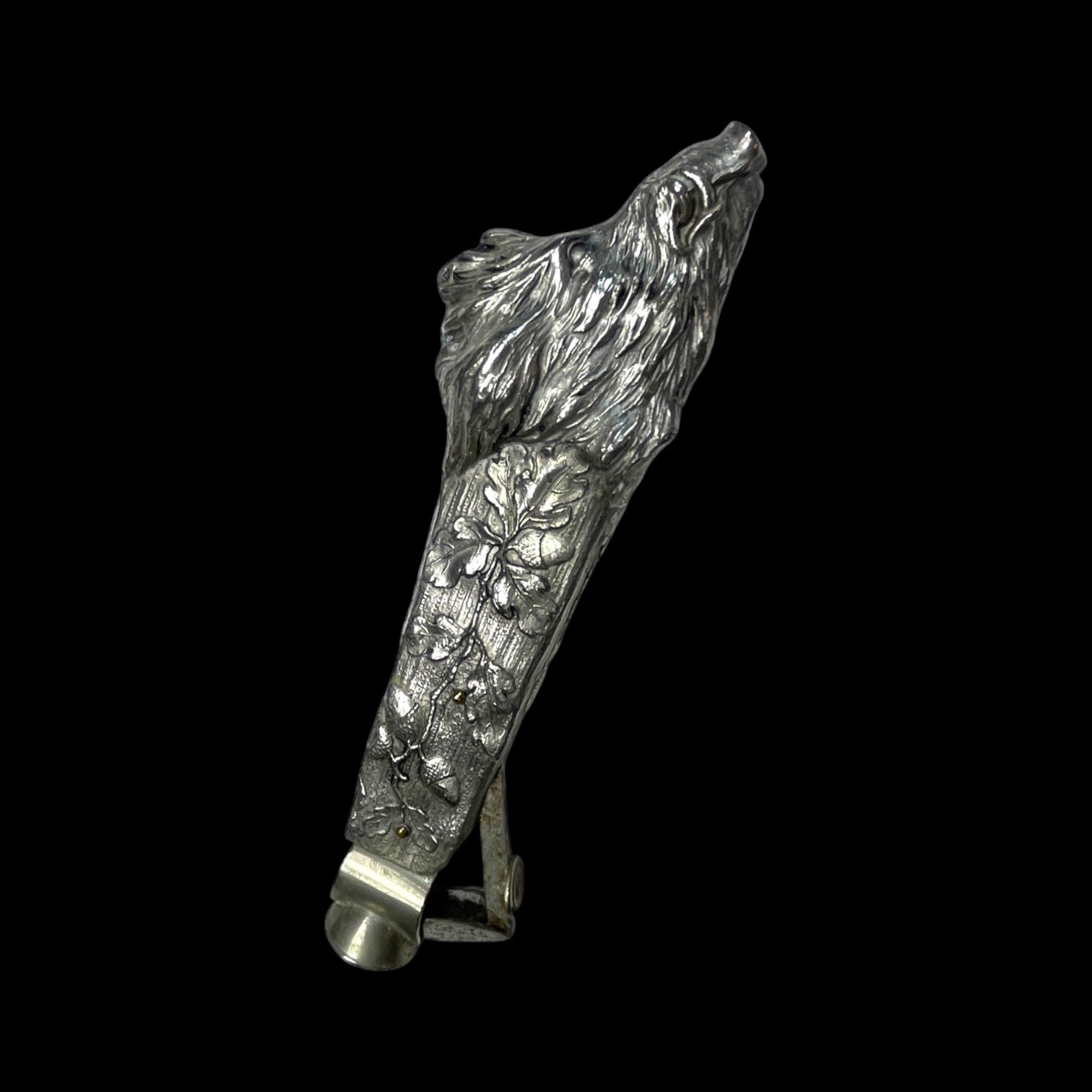 Exceptional Boar Head Silver-Plate Cigar Cutter.