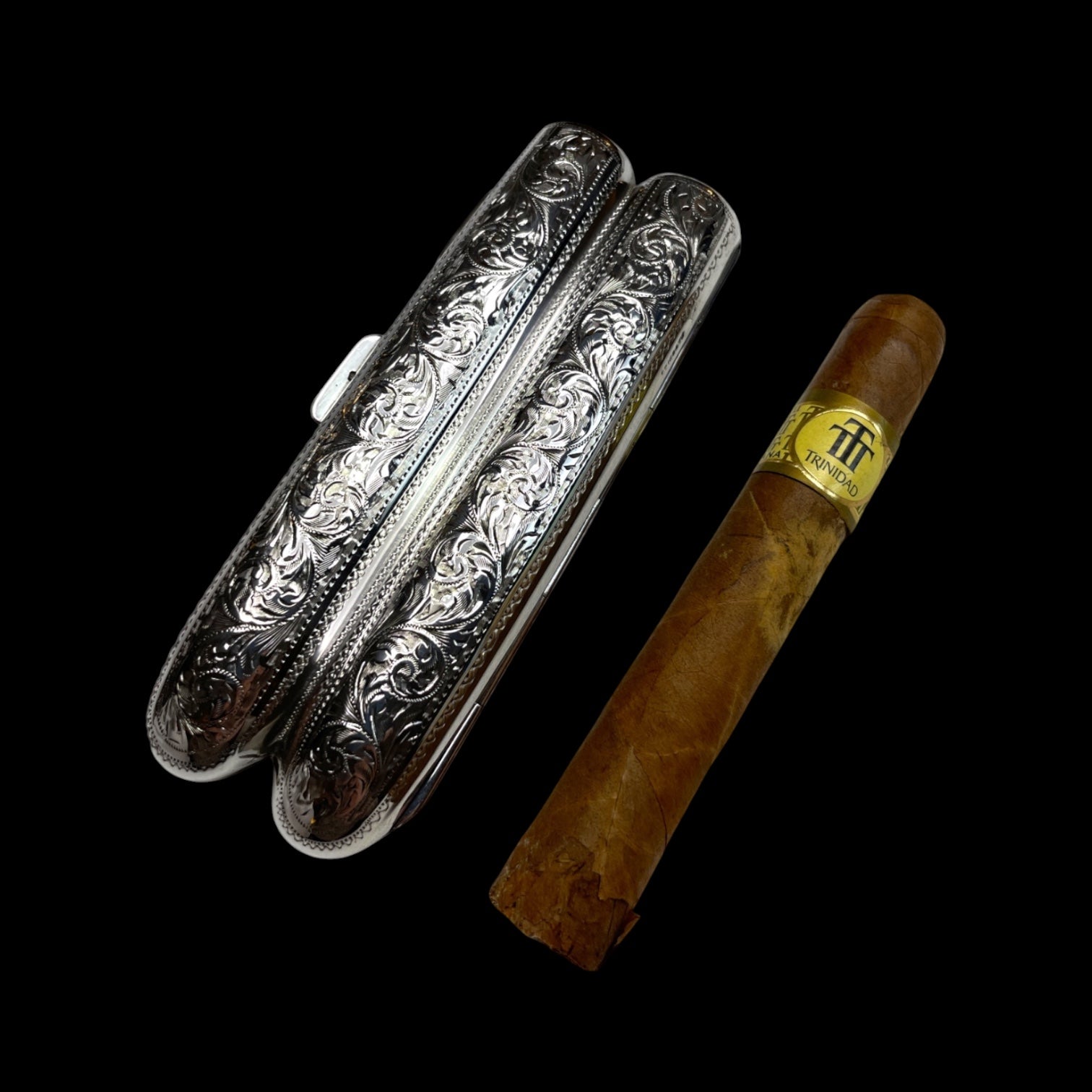 Sterling Silver Cigar Case: 1899, Henry Pope, England.