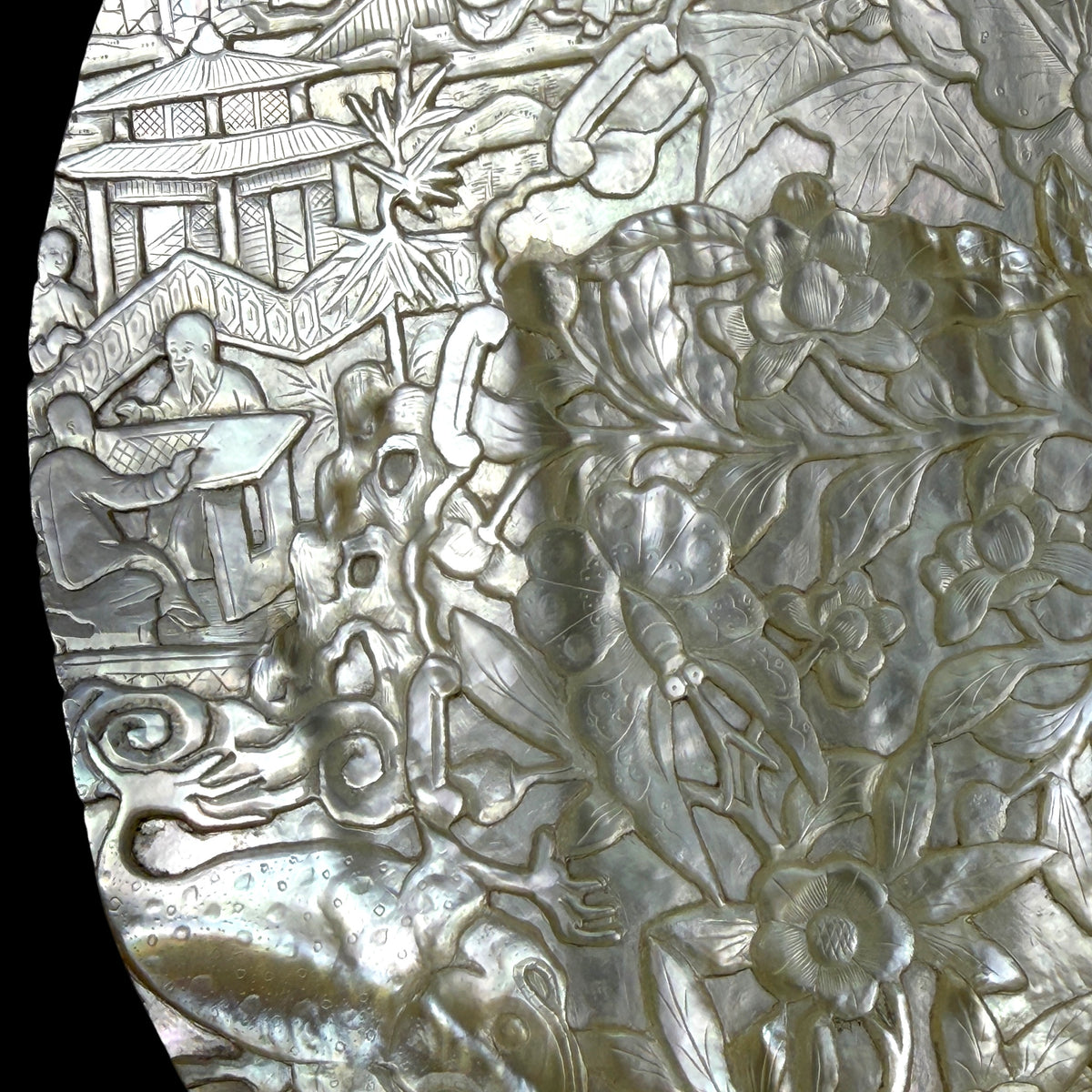 Chinese Carved Mother-of-Pearl Shell, Qing Dynasty