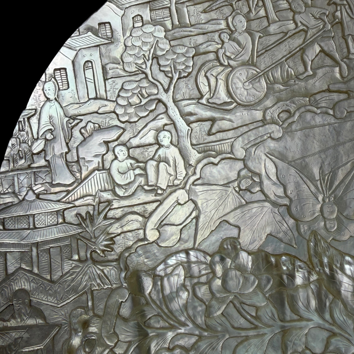 Chinese Carved Mother-of-Pearl Shell, Qing Dynasty