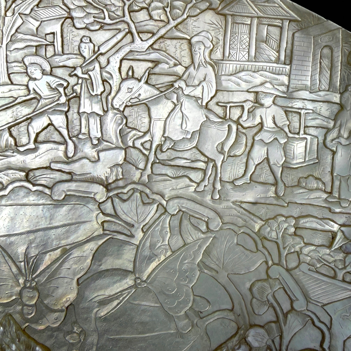 Chinese Carved Mother-of-Pearl Shell, Qing Dynasty