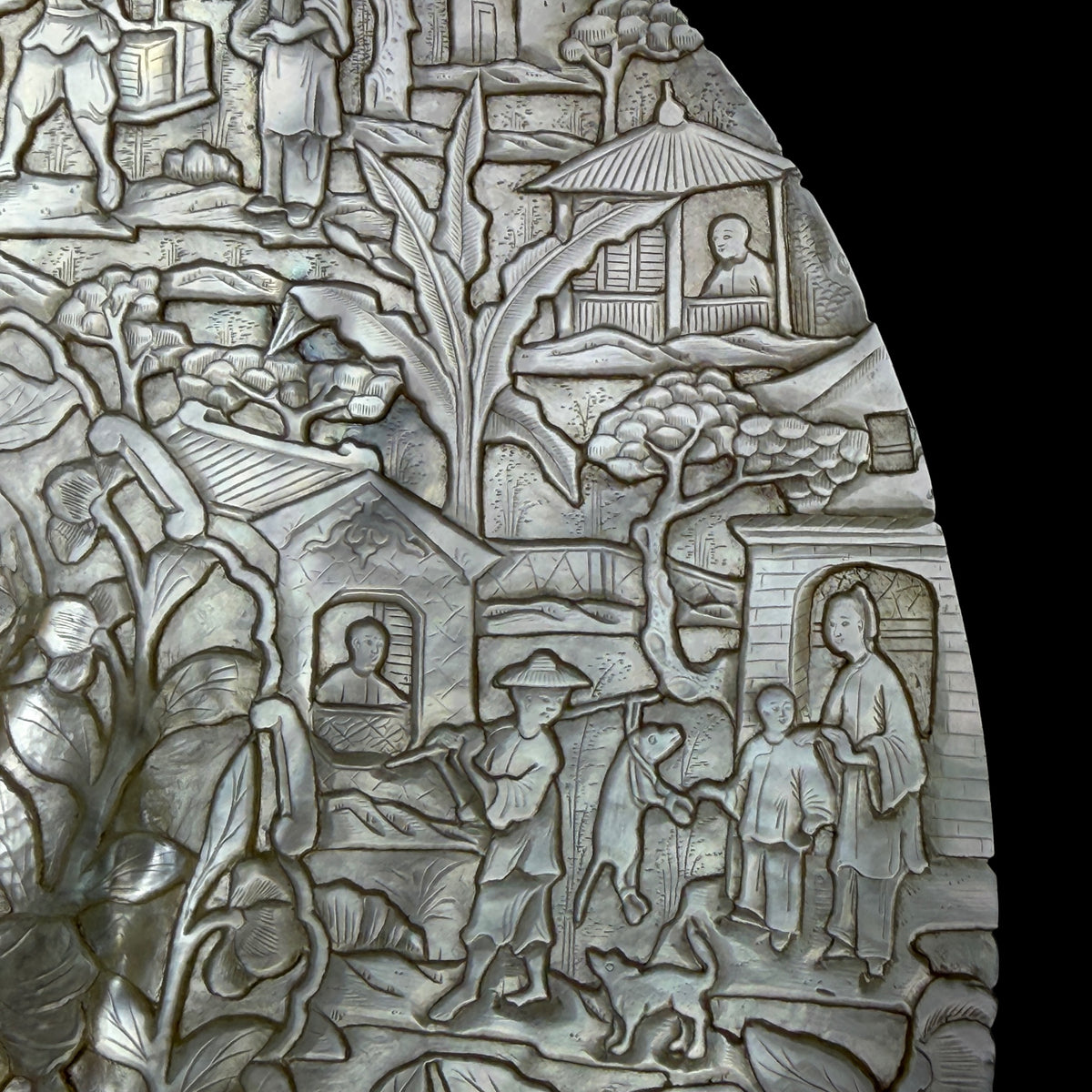 Chinese Carved Mother-of-Pearl Shell, Qing Dynasty