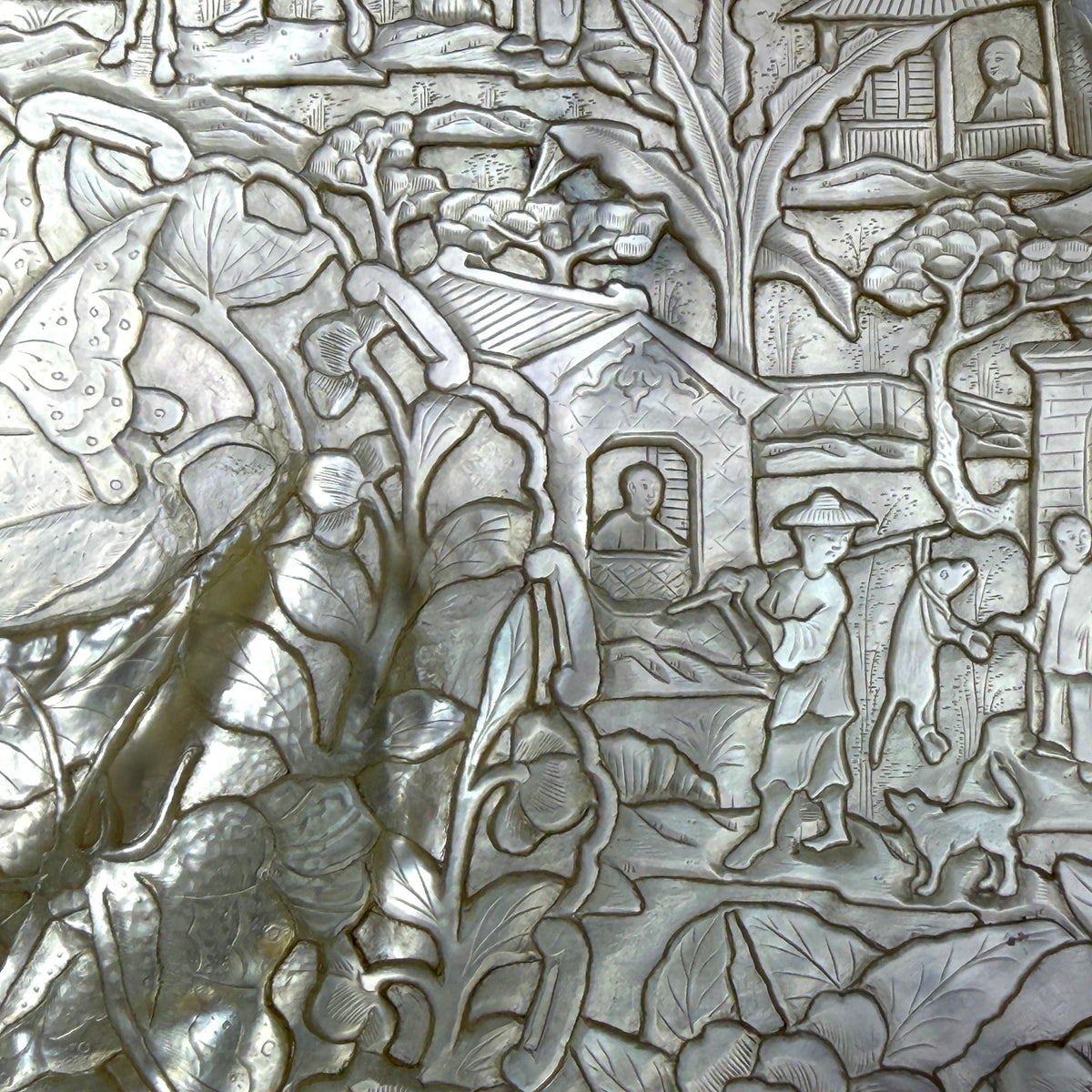 Chinese Carved Mother-of-Pearl Shell, Qing Dynasty