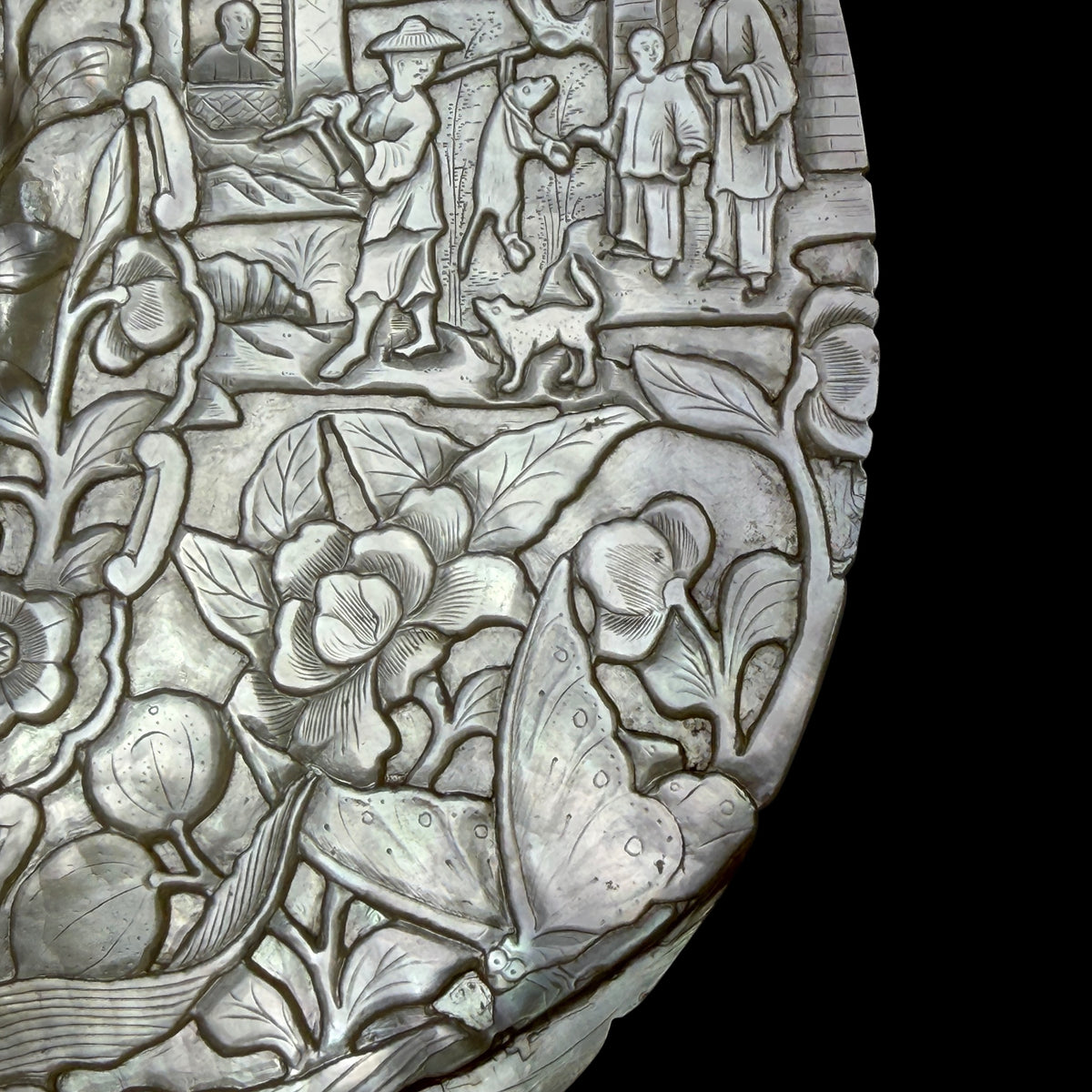 Chinese Carved Mother-of-Pearl Shell, Qing Dynasty