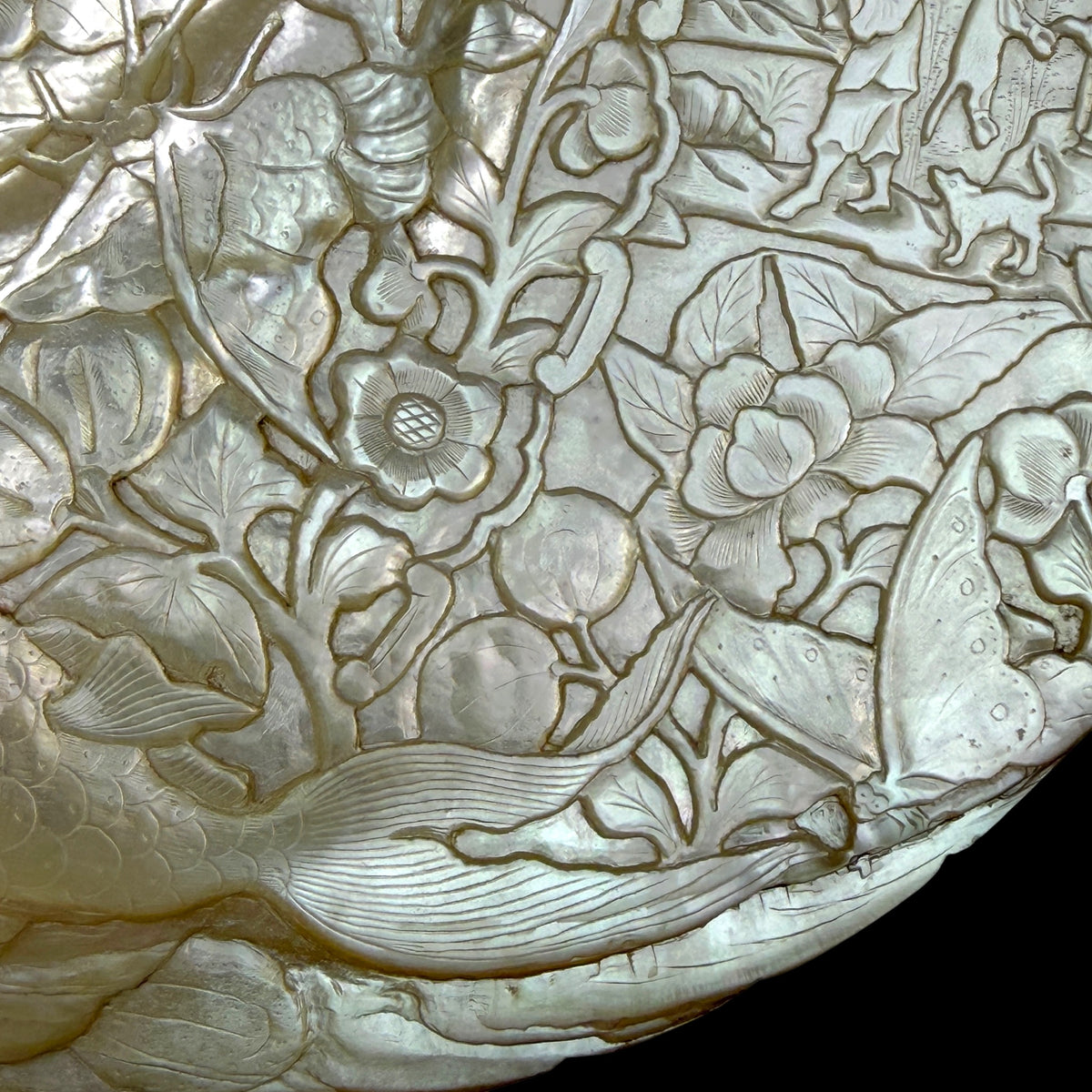 Chinese Carved Mother-of-Pearl Shell, Qing Dynasty