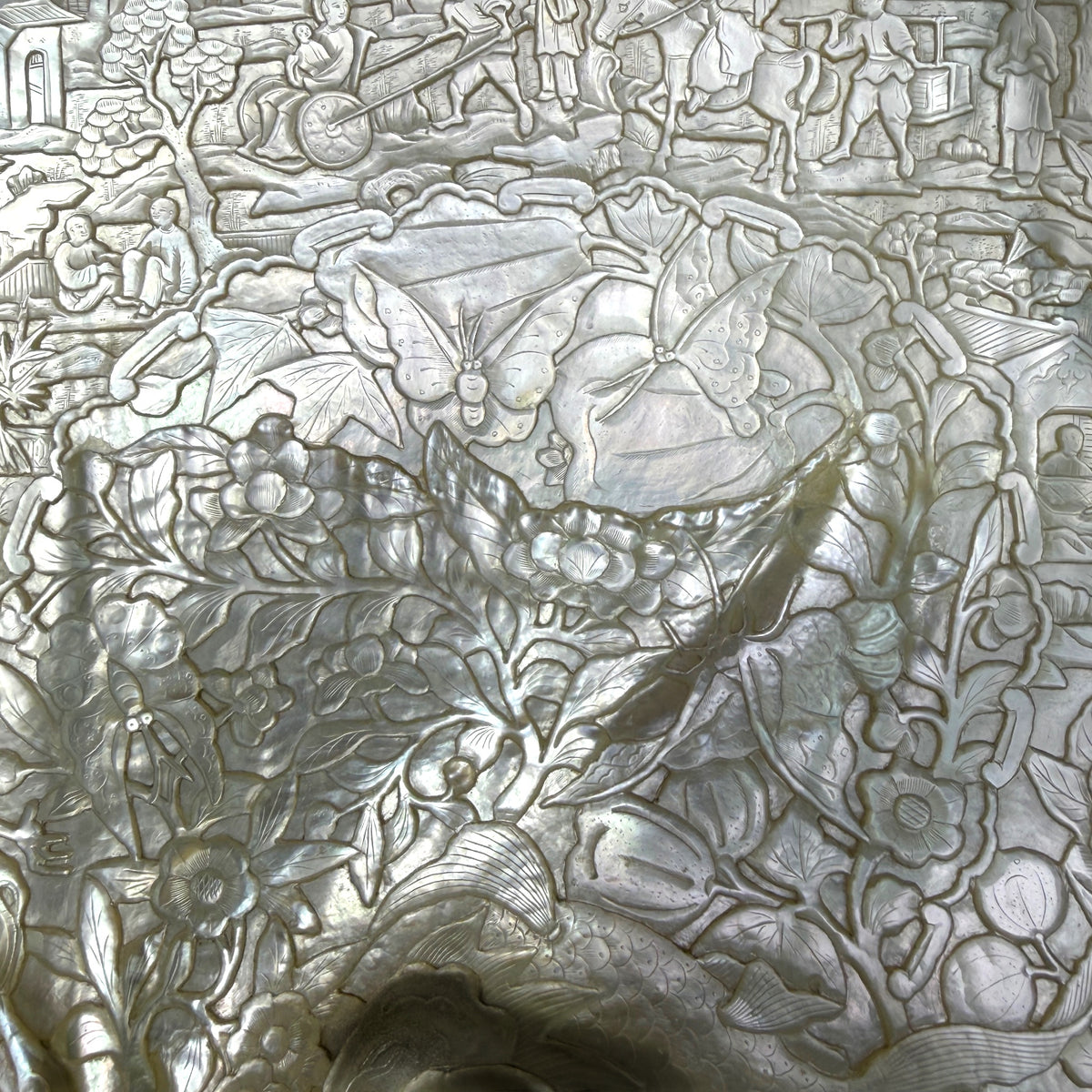 Chinese Carved Mother-of-Pearl Shell, Qing Dynasty